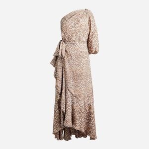 J. Crew Collection Leopard Print One-Shoulder Dress